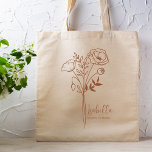 Bolsa Tote Febre Personalizada do Mês de Nascimento da Febre<br><div class="desc">Um belo buquê botânico moderno de papoilas em cor de terra cotta representa o mês de nascimento de agosto. O presente ideal para mostrar a sua pessoa favorita o quanto você se importa. Perfeito para todas as ocasiões, incluindo aniversários, melhores amigos, Dia de as mães, presente de damas de honra,...</div>