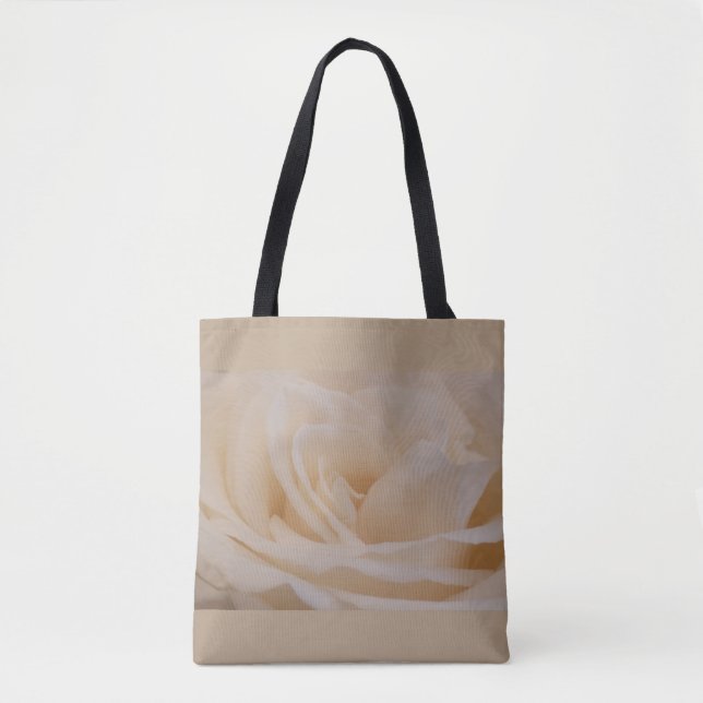 Bolsa Tote Fechamento de Rosa de Creme Colorido (Frente)