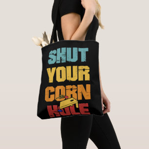 Bolsa Tote Feche o seu Cornhole vintage retrô divertido Cornh