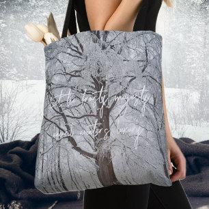 Bolsa Tote Feia majestosa na floresta de inverno