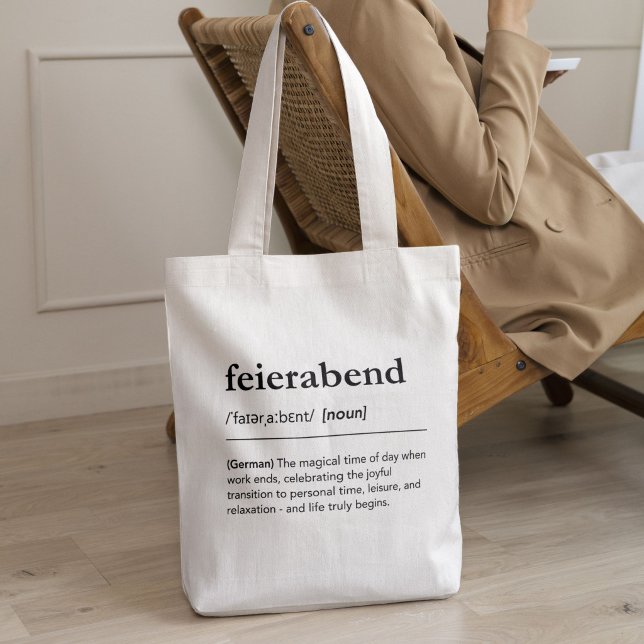 Bolsa Tote Feierabend Definition German Word Relax Minimalist (Criador carregado)
