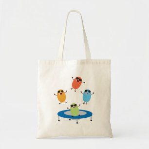 Bolsa Tote Feijões Doces Bonitos, Jumping, Vestindo óculos 