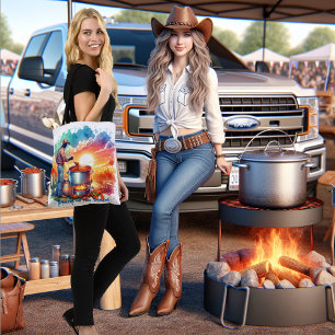 Bolsa Tote Feijões ou Sem Feijão Cozinhar Chili Cowboy 1 Pers