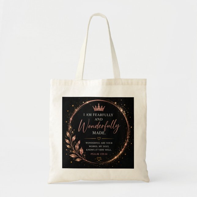 Bolsa Tote Feita com Temor e Maravilha Fé  (Frente)