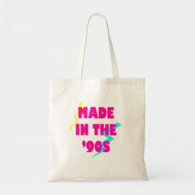 Bolsa Tote Feita nos anos 90, retrô, aniversário personalizad (Frente)