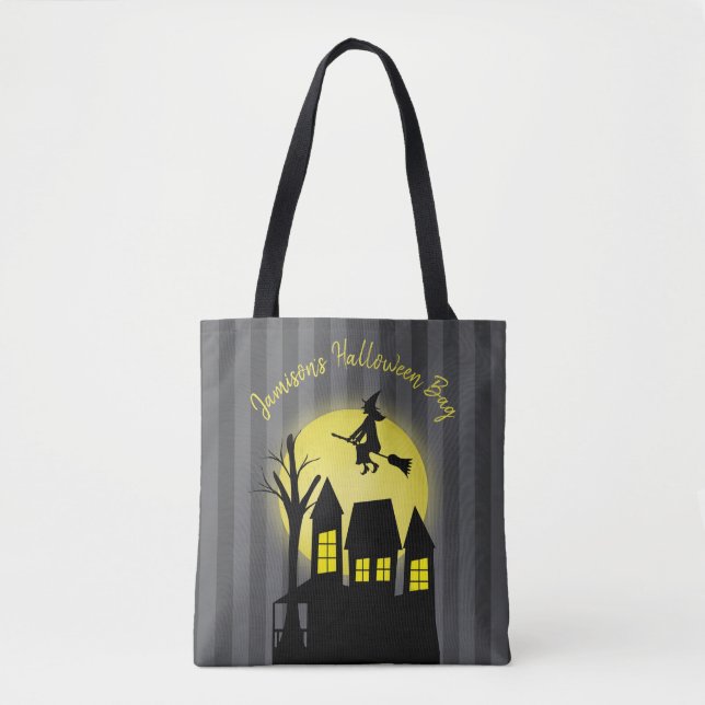 Bolsa Tote Feiticeira de bruxa mimada do Halloween (Frente)