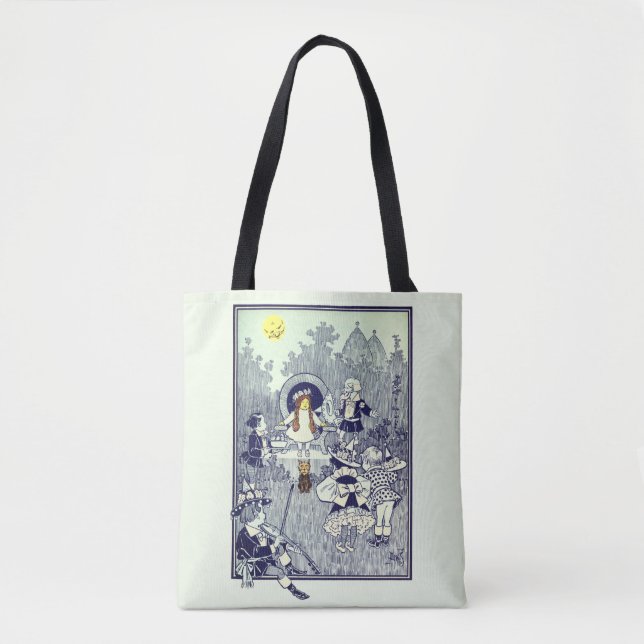 Bolsa Tote Feiticeiro de Oz, Dorothy encontra os Munchkins (Frente)