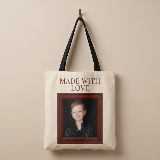 Bolsa Tote FEITO COM AMOR Foto Infantil Personalizada (Criador carregado)