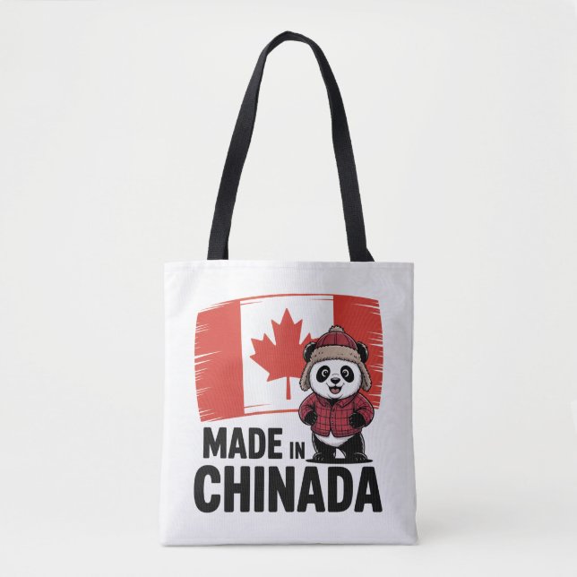 Bolsa Tote Feito em Chinada Panda - Chinês - Canadense (Frente)