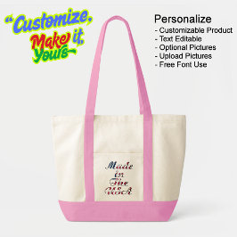 Bolsa Tote Feito no Saco de Tote Natural e Rosa dos EUA