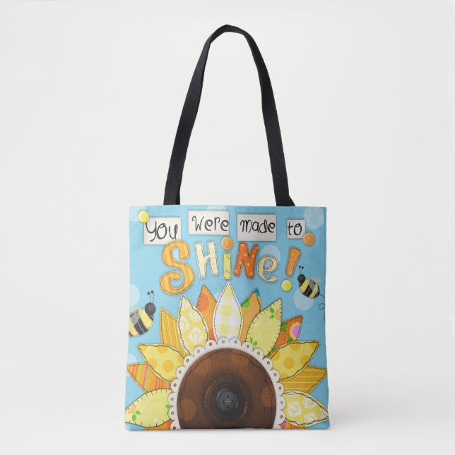 Bolsa Tote "Feito para brilhar" a sacola inspirada (Frente)