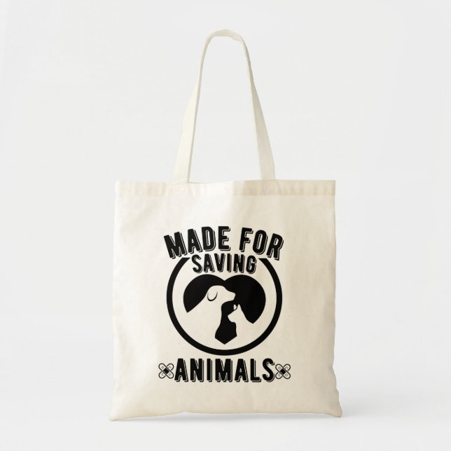 Bolsa Tote Feito Para Salvar Animais Vet Tech Veterinarian Ve (Frente)