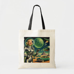 Bolsa Tote Feixe de Laser Vintage Pin-Up