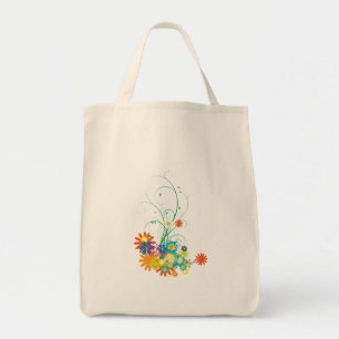 Bolsa Tote feixes de flores do vetor de espiral