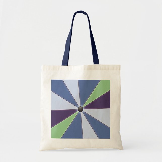 Bolsa Tote Feixes Geométricos Coloridos Azul (Frente)