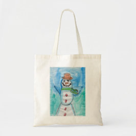 Bolsa Tote Felicidade do Homem de Neve - Arte infantil para C