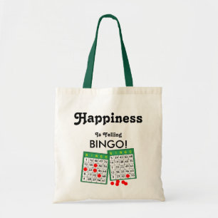 Bolsa Tote Felicidade é Gritar Bingo Jogadores Diversão Bingo