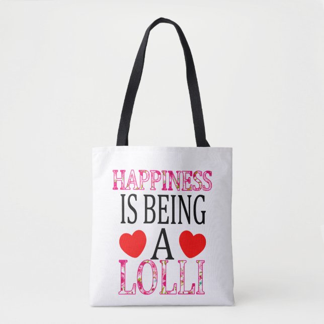 Bolsa Tote Felicidade é ser mãe de Lolli Floral Mimi (Frente)