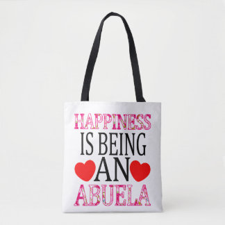 Bolsa Tote Felicidade é ser uma Abuela Floral Mimi da Mãe