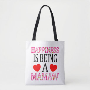 Bolsa Tote Felicidade é ser uma mãe de mamaw Floral Mimi