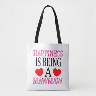 Bolsa Tote Felicidade é ser uma mãe de Mawmaw Floral Mimi