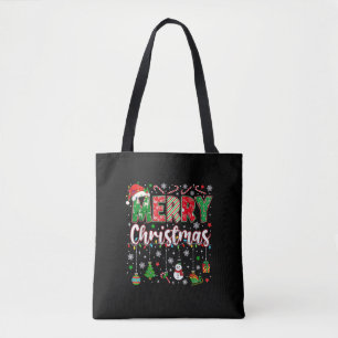 Bolsa Tote Felicidades Natal Chapéu Vermelho do Papai Noel Re