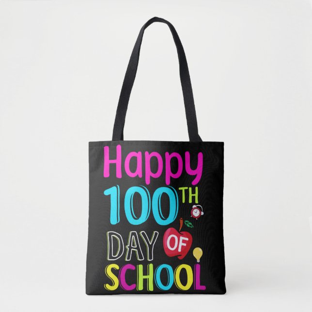 Bolsa Tote Feliz-100-o-dia-da-escola (Frente)