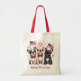 Bolsa Tote Feliz 4 De Julho, Buldog Francês
