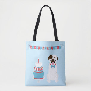 Bolsa Tote Feliz 4 de julho Cachorro Vermelho Azul