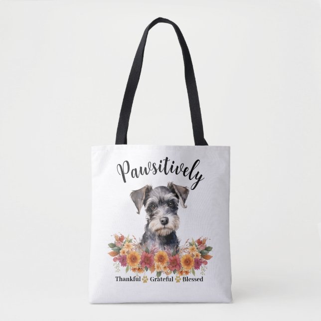 Bolsa Tote Feliz Agradecimento, Feliz Cachorro Bênção (Frente)