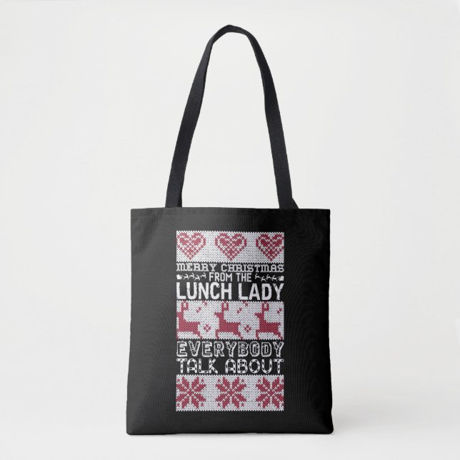 Bolsa Tote Feliz Almoço De Natal Lady Todos Falam Sobre (Frente)