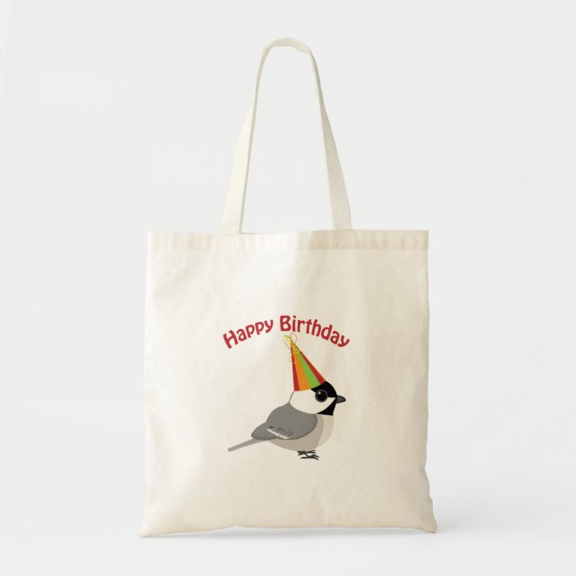 Bolsa Tote Feliz Aniversário Chickadee (Frente)