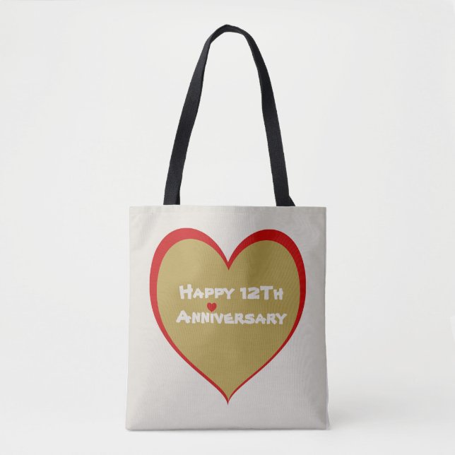 Bolsa Tote Feliz aniversário de 12 (Frente)