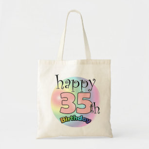Bolsa Tote Feliz Aniversário de 35 anos (roze)