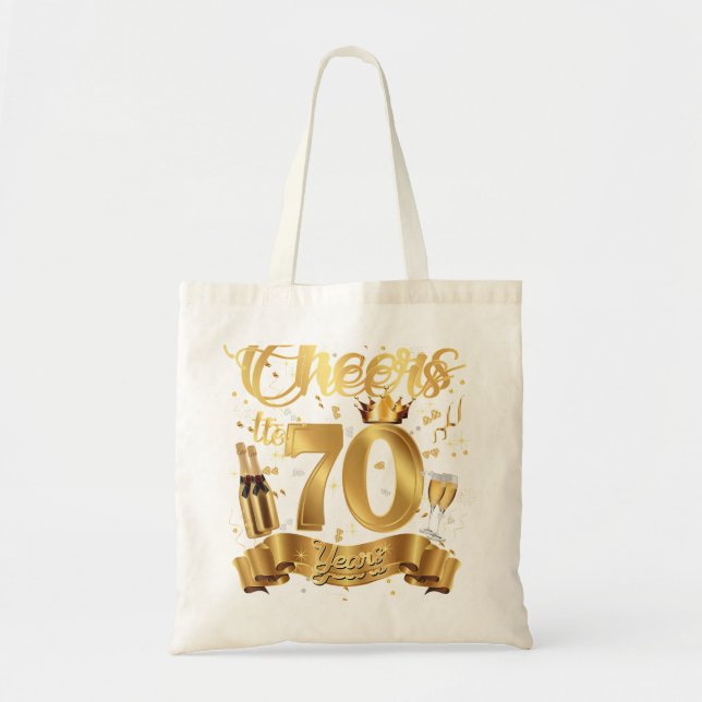 Bolsa Tote Feliz Aniversário De 70 De 70 Anos Rainha C (Frente)