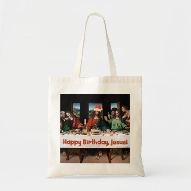 Bolsa Tote Feliz aniversário, Jesus! (Frente)
