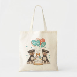 Bolsa Tote Feliz Aniversário Schnauzer Cães
