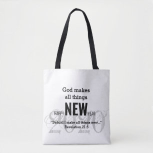 Bolsa Tote FELIZ ANO NOVO 2020 Escritura Personalizada BRANCO