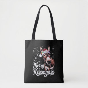 Bolsa Tote Feliz Burro Beijo Meu Traseiro Sarcástico Natal Pi