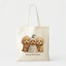 Bolsa Tote Feliz Cachorro de Goldendoodle de Halloween