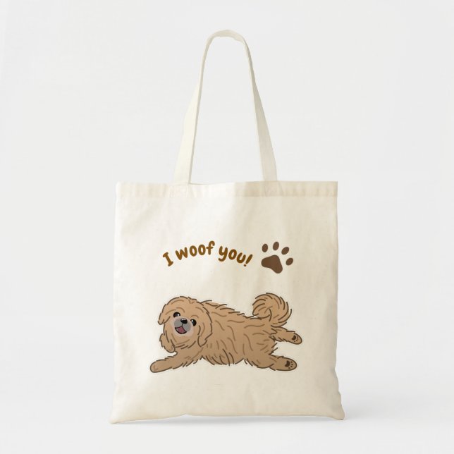 Bolsa Tote Feliz Cachorro Pekingês Ao Lover I Wows (Frente)