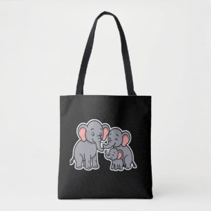 Bolsa Tote Feliz Cartoon Elefant Family