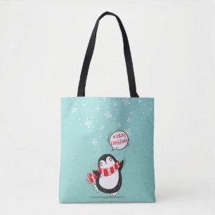 Bolsa Tote Feliz Cartoon Penguin