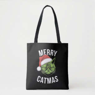 Bolsa Tote Feliz Catmas Engraçado Gato Adora Natal