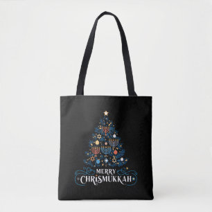 Bolsa Tote Feliz Chrismukkah Feriado Judaico Hanukkah