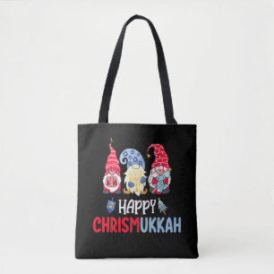 Bolsa Tote Feliz Chrismukkah Gnomos Hanukkah Feliz Natal