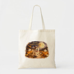 Bolsa Tote Feliz Comoção de Dia das Bruxas Design de Cachorro