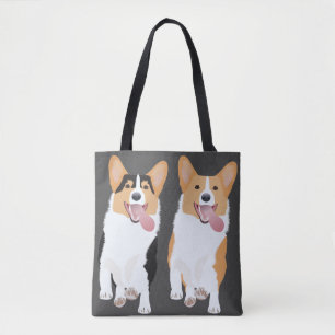 Bolsa Tote Feliz Corgis em Execução