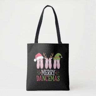 Bolsa Tote Feliz Dancemas Calçados de Balé de Natal Dançando