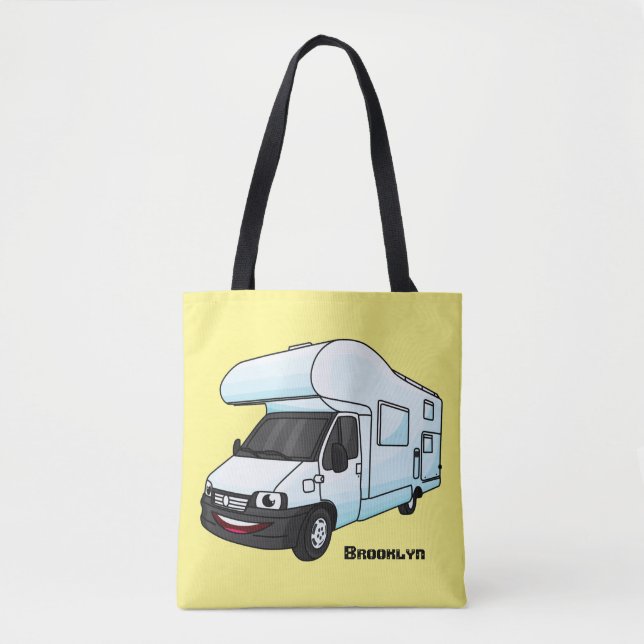 Bolsa Tote Feliz desenho animado da câmera (Frente)